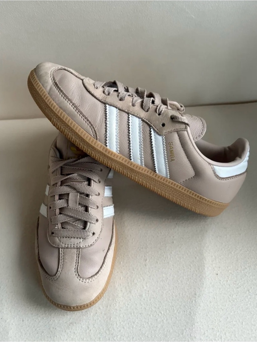 Adidas Samba OG Women’s Size 7 Sand Strata Beige White Gum Leather Sneakers